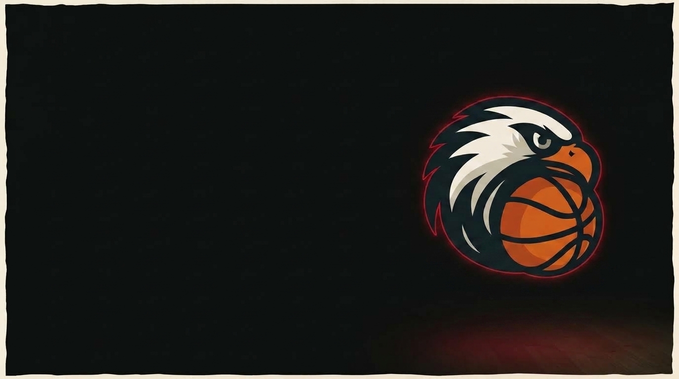 Escudo del Basket Club Boadilla iluminado sobre fondo negro